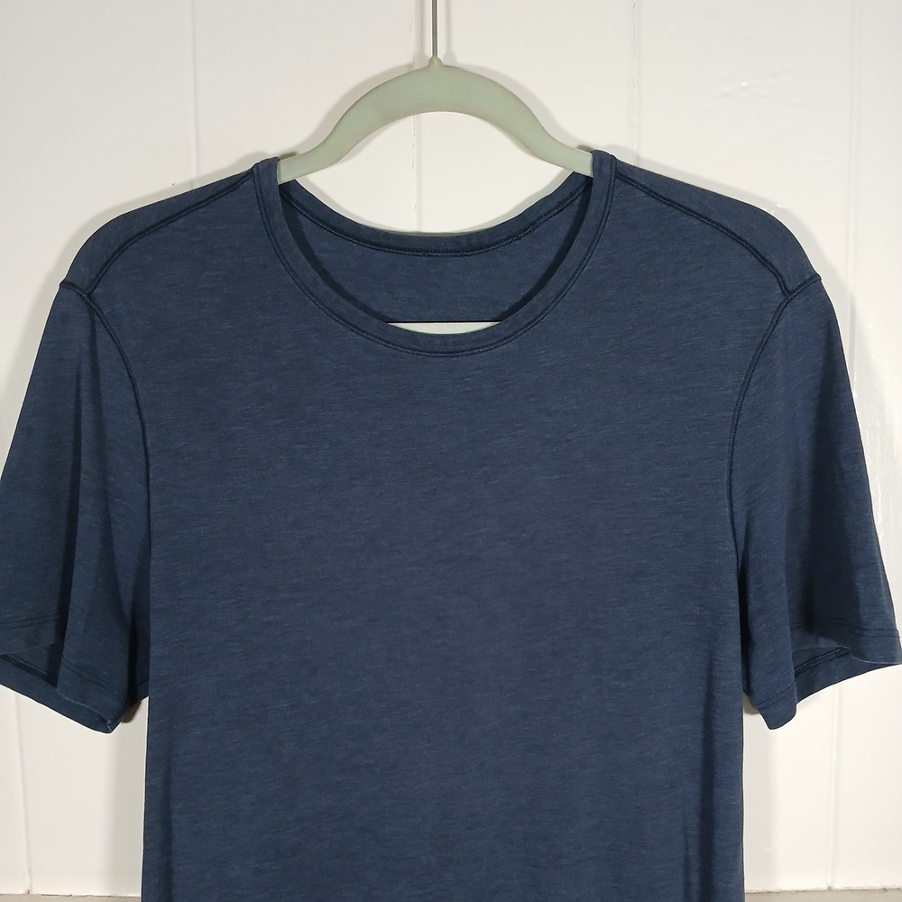 Lululemon 5 Year Basic Tee Navy Blue Heathered Short Sleeve Crewneck Shirt Small